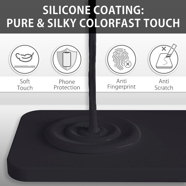 Husa pentru  iPhone 15 Liquid Silicone, subțire, captusita cu microfibra, anti amprentă, protectie cameră foto, negru