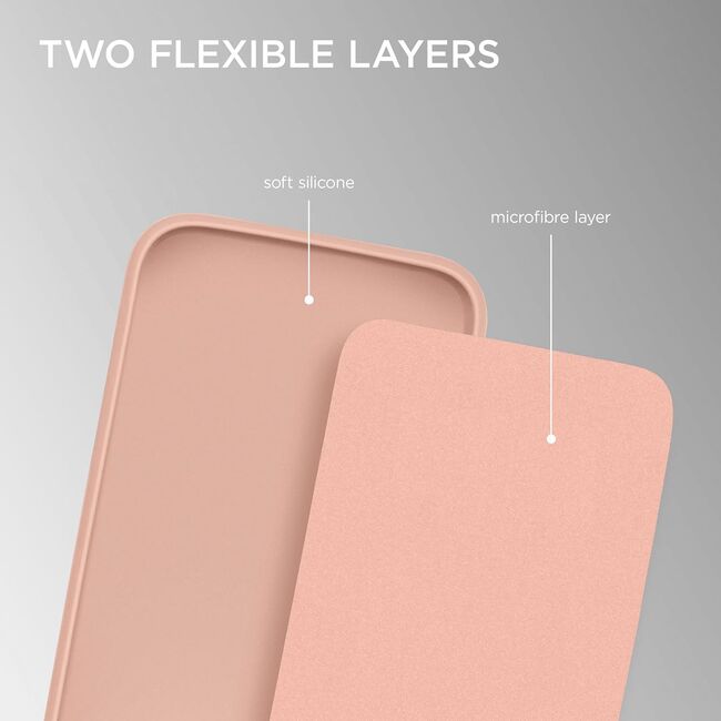Husa pentru  iPhone 15 Pro Liquid Silicone, subțire, captusita cu microfibra, anti amprentă, protectie cameră foto, roz