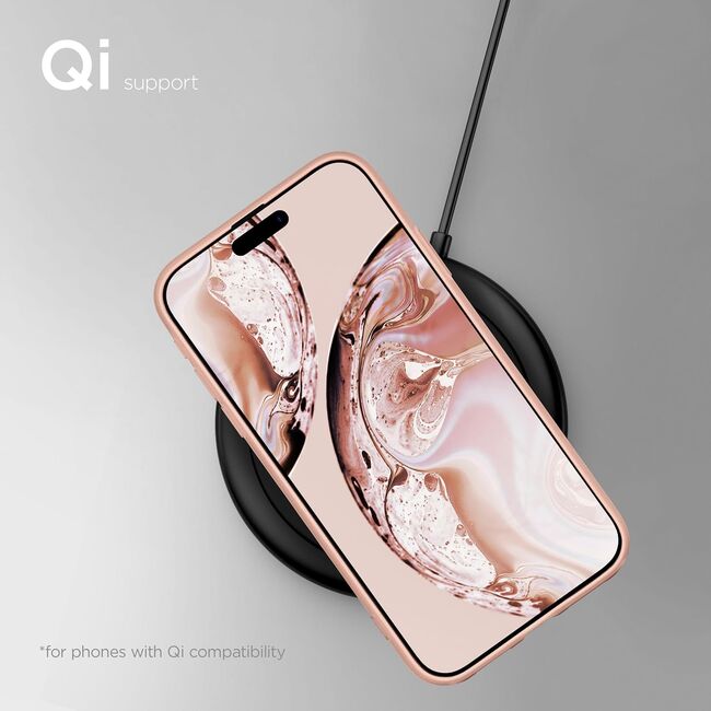 Husa pentru  iPhone 15 Pro Liquid Silicone, subțire, captusita cu microfibra, anti amprentă, protectie cameră foto, roz
