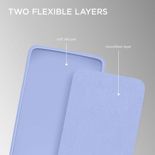 Husa pentru  iPhone 15 Pro Max Liquid Silicone, subțire, captusita cu microfibra, anti amprentă, protectie cameră foto, lavanda