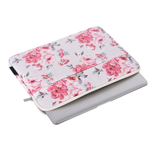 Husa pentru laptop 13-14 inch, eleganta si subtire, compartimente multiple, roz flamingo