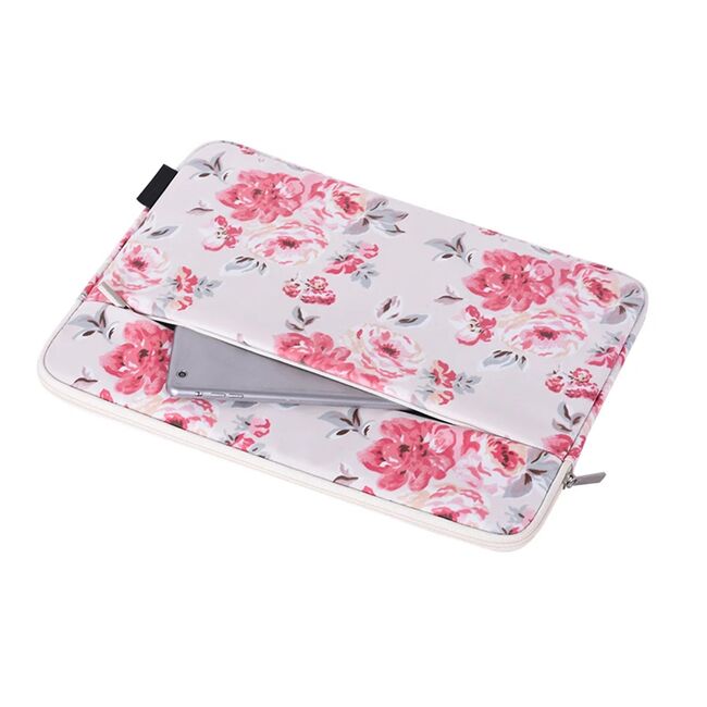 Husa pentru laptop 13-14 inch, eleganta si subtire, compartimente multiple, roz flamingo