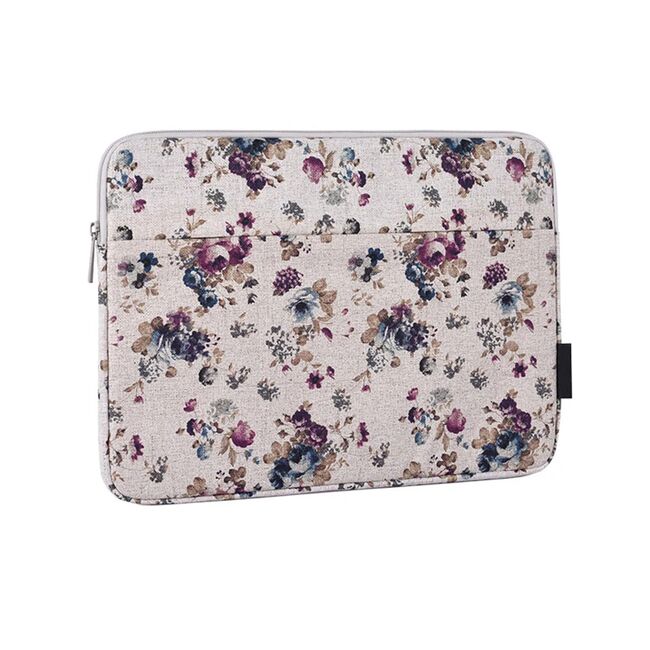 Husa pentru laptop 15-16 inch, eleganta si subtire, compartimente multiple, bej