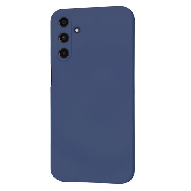 Husa pentru  Samsung Galaxy A15 Liquid Silicone, subțire, captusita cu microfibra, anti amprentă, protectie cameră foto, albastru