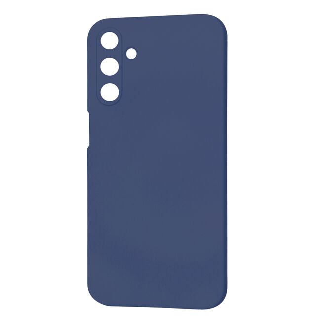 Husa pentru  Samsung Galaxy A15 Liquid Silicone, subțire, captusita cu microfibra, anti amprentă, protectie cameră foto, albastru