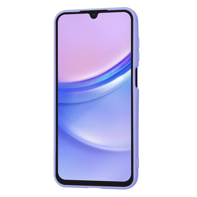 Husa pentru  Samsung Galaxy A15 Liquid Silicone, subțire, captusita cu microfibra, anti amprentă, protectie cameră foto, mov