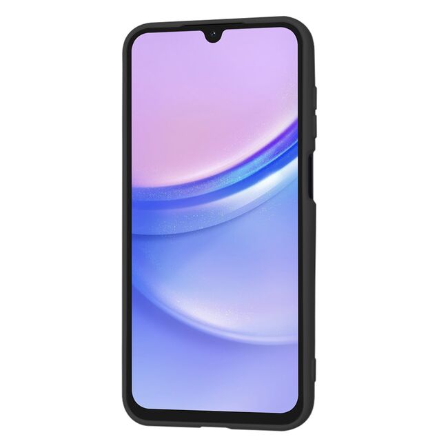 Husa pentru  Samsung Galaxy A15 Liquid Silicone, subțire, captusita cu microfibra, anti amprentă, protectie cameră foto, negru