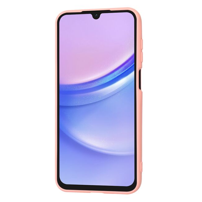 Husa pentru  Samsung Galaxy A15 Liquid Silicone, subțire, captusita cu microfibra, anti amprentă, protectie cameră foto, roz