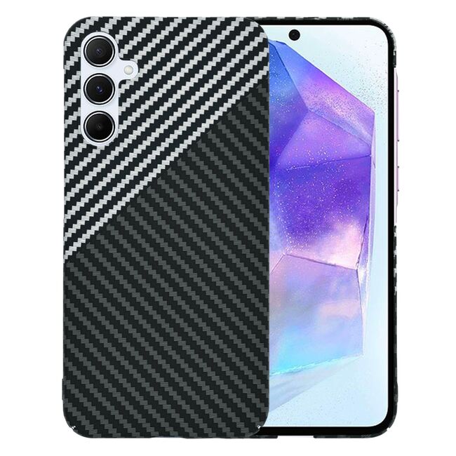 Husa pentru  Samsung Galaxy A55 CarbonFiber UltraSlim, Lightweight, negru