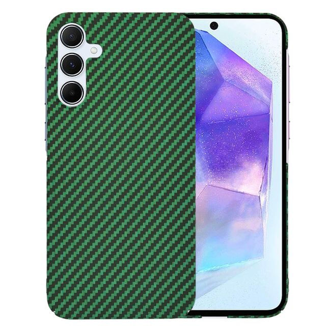 Husa pentru  Samsung Galaxy A55 CarbonFiber UltraSlim, Lightweight, verde