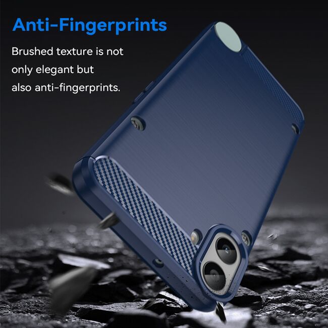 Husa pentru Nothing CMF Phone 1 Carbon Liquid Silicone, albastru