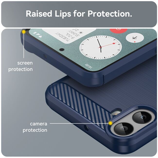 Husa pentru Nothing CMF Phone 1 Carbon Liquid Silicone, albastru