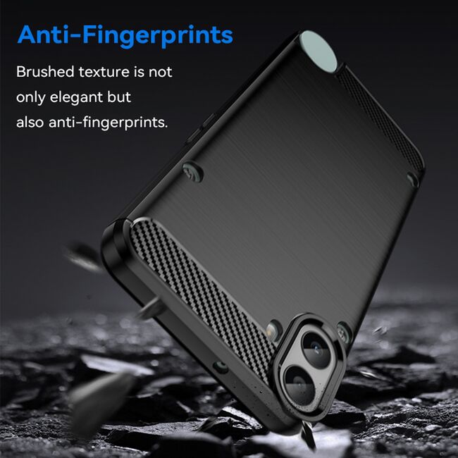Husa pentru Nothing CMF Phone 1 Carbon Liquid Silicone, negru