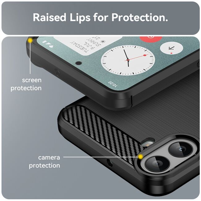 Husa pentru Nothing CMF Phone 1 Carbon Liquid Silicone, negru
