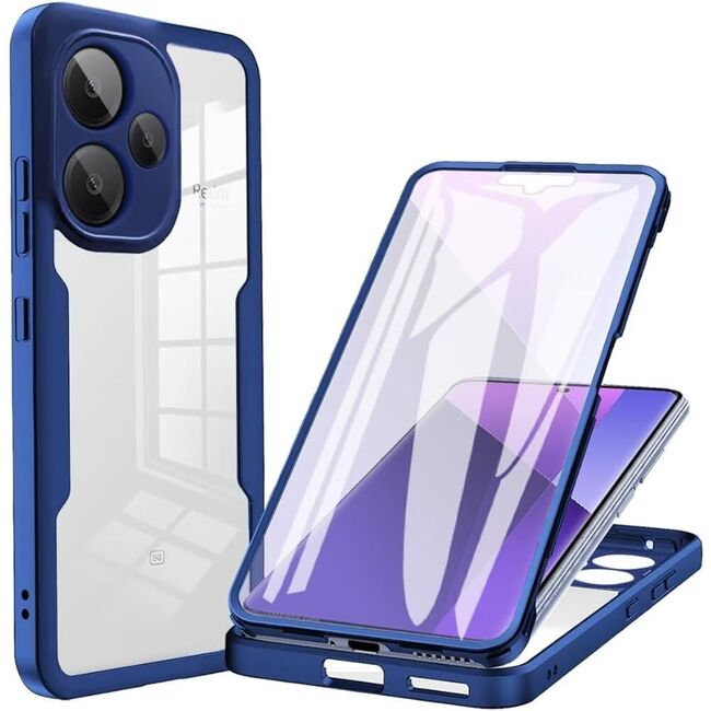 Pachet 360: Husa cu folie integrata pentru  Poco F6 Cover360 fata / spate - albastru
