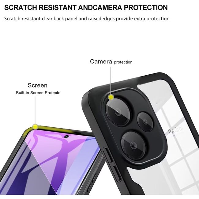 Pachet 360: Husa cu folie integrata pentru  Poco F6 Cover360 fata / spate - roz