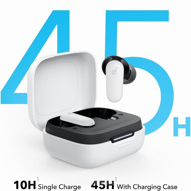 Casti Bluetooth TWS, Noise Cancelling Anker SoundCore P30i, alb