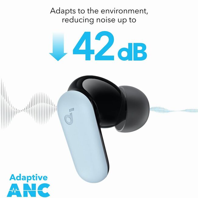 Casti Bluetooth TWS, Noise Cancelling Anker SoundCore P30i, albastru