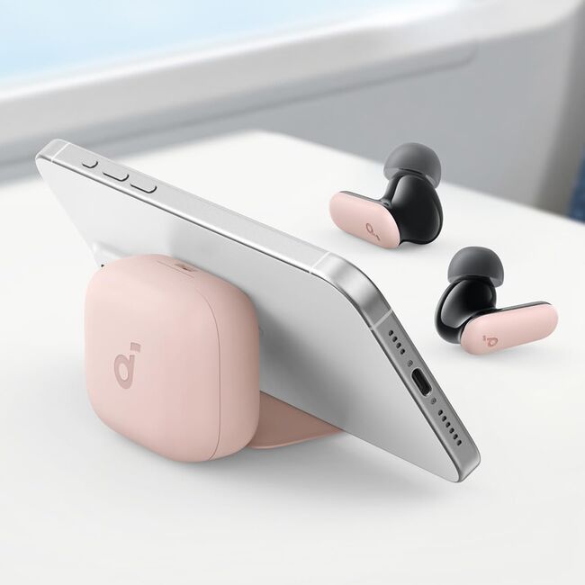 Casti Bluetooth TWS, Noise Cancelling Anker SoundCore P30i, roz