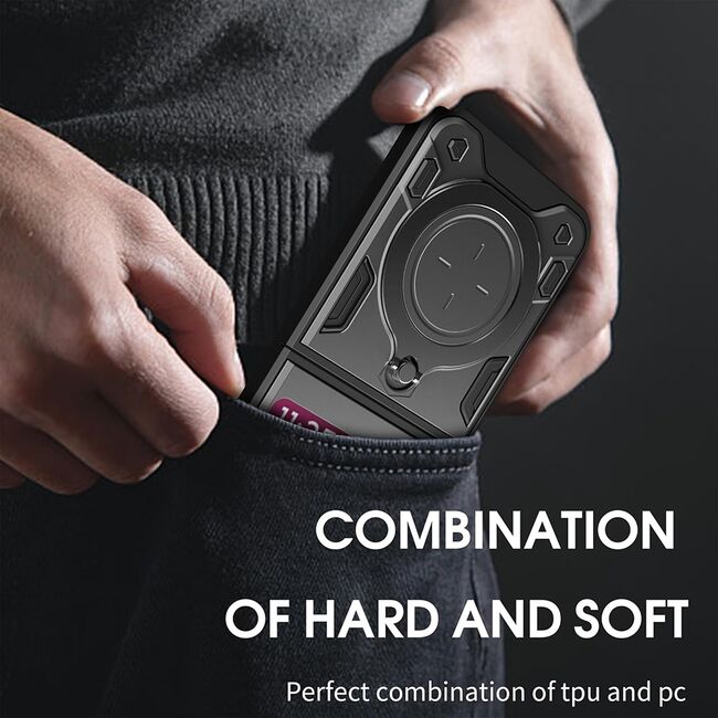 Husa pentru  Motorola Razr 50 cu inel și suport magnetic integrat Ring Shockproof, rosu