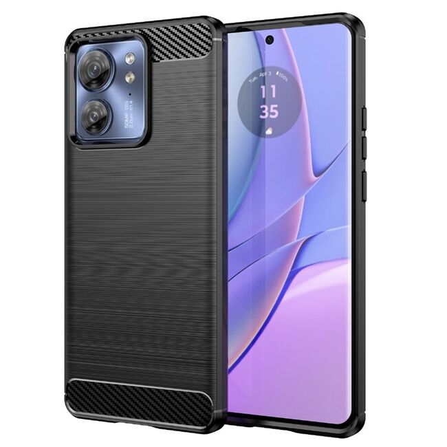 Husa Motorola Edge 40 Carbon Liquid Silicone, negru