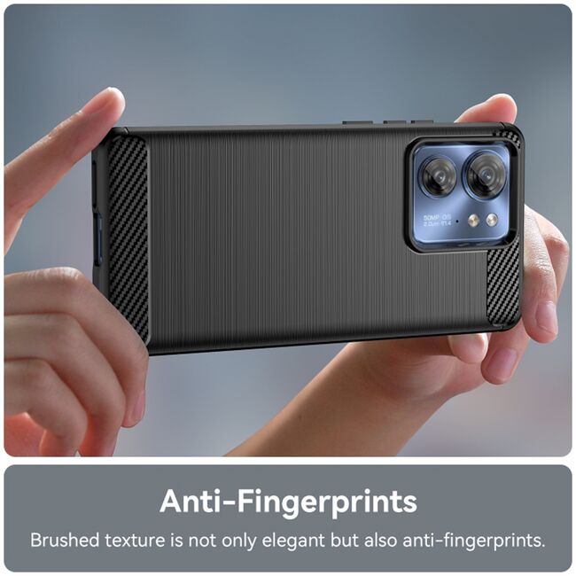 Husa Motorola Edge 40 Carbon Liquid Silicone, negru