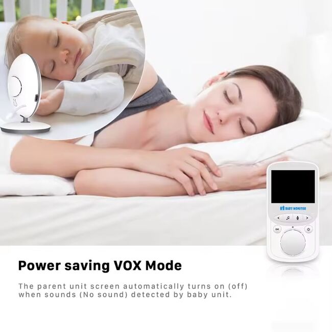 Baby Monitor Wireless, supraveghere duala video - audio pentru bebelusi, senzor temperatura, Vedere Nocturna, ecran color, sunet bidirectional, Functie VOX, Push to Talk