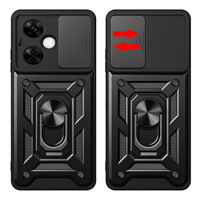 Husa pentru  OnePlus Nord CE4 Lite Ring Armor Kickstand Tough Rugged Cover cu protectie camera, rose gold
