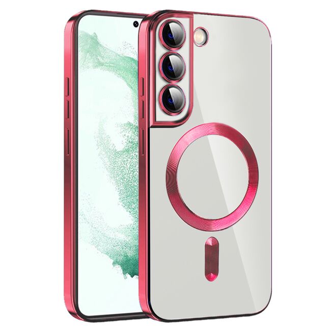 Husa pentru  Samsung Galaxy S22 Plus 5G cu MagSafe si protectie pentru lentile anti-shock 1.5 mm - rosu