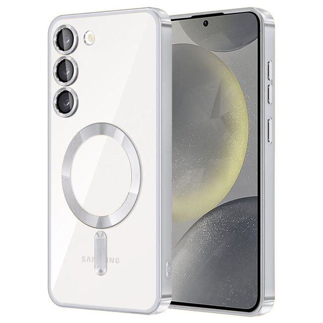 Husa pentru  Samsung Galaxy S23 cu MagSafe si protectie pentru lentile anti-shock 1.5 mm - argintiu