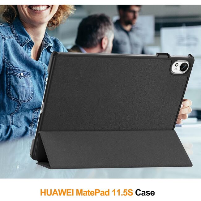 Husa HUAWEI MatePad 11.5 S UltraSlim de tip stand, functie wake-up/sleep, negru