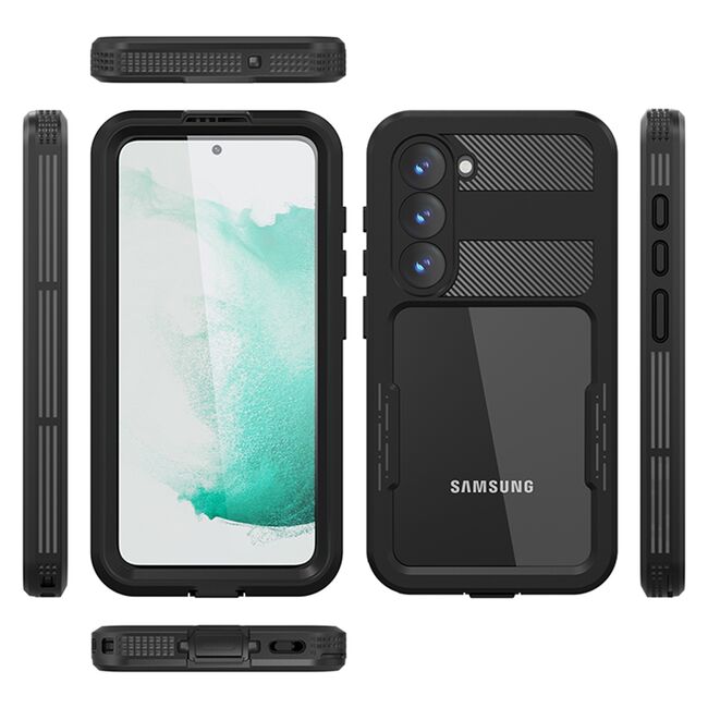 Pachet 360: Husa cu folie integrata Samsung Galaxy S23 ShockProof Dust-Water Proof Full Body, negru
