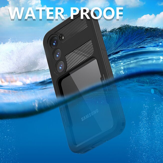 Pachet 360: Husa cu folie integrata Samsung Galaxy S23 ShockProof Dust-Water Proof Full Body, negru
