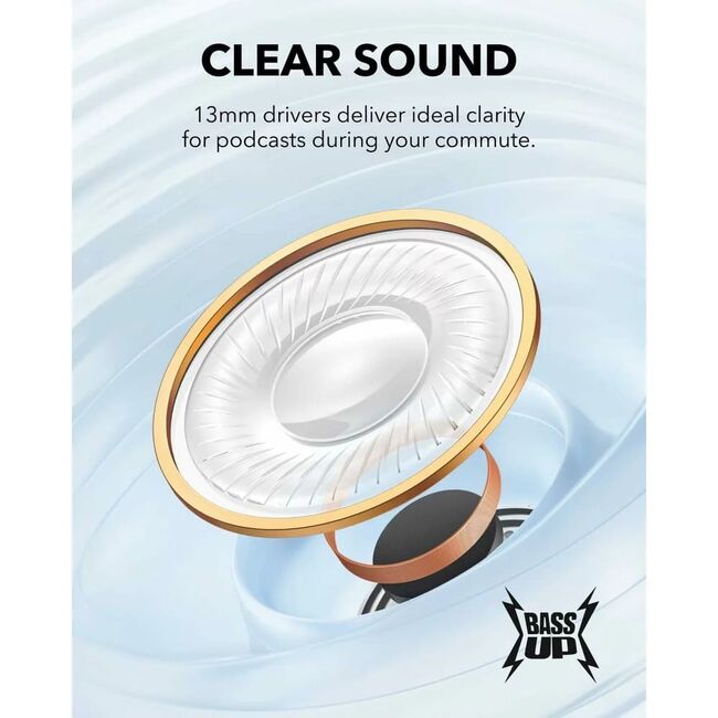 Casti Bluetooth wireless Noise Cancellation Anker K20i, alb