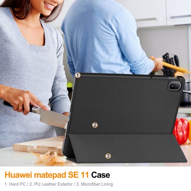 Husa Huawei MatePad SE 11 inch UltraSlim de tip stand, functie wake-up/sleep, negru