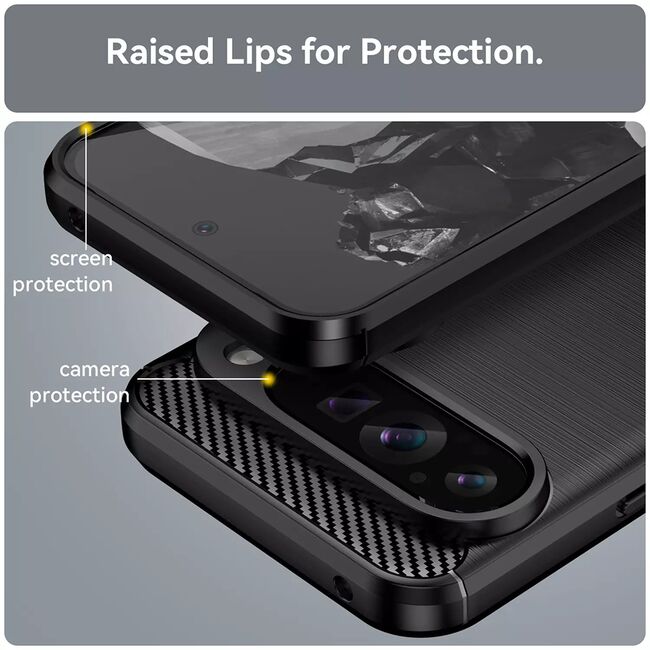 Husa pentru Google Pixel 9 Pro XL Carbon Liquid Silicone, albastru