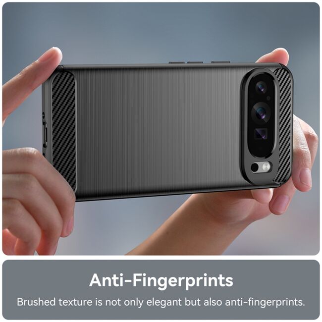 Husa pentru Google Pixel 9 Pro XL Carbon Liquid Silicone, negru
