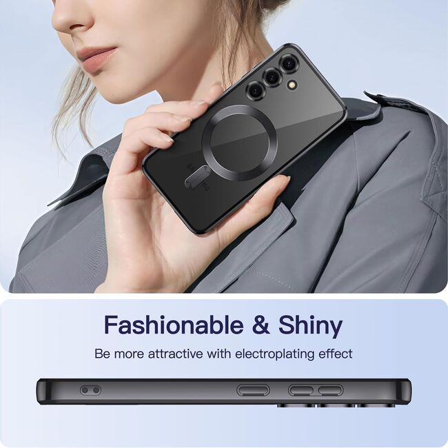 Husa pentru  Samsung Galaxy A55 cu MagSafe si protectie pentru lentile anti-shock 1.5 mm - negru