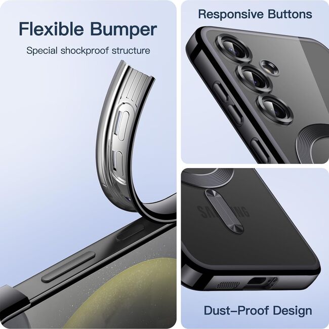 Husa pentru  Samsung Galaxy A35 cu MagSafe si protectie pentru lentile anti-shock 1.5 mm - verde