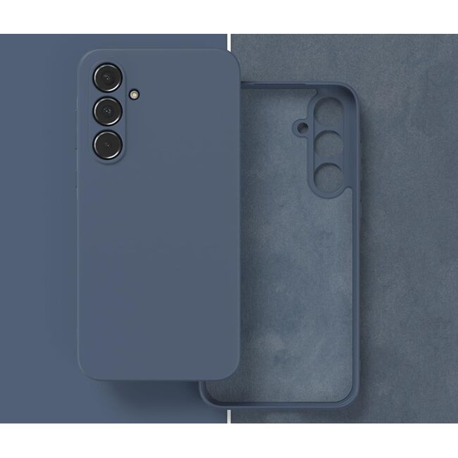 Husa pentru  Samsung Galaxy A35 Liquid Silicone, subțire, captusita cu microfibra, anti amprentă, protectie cameră foto, albastru