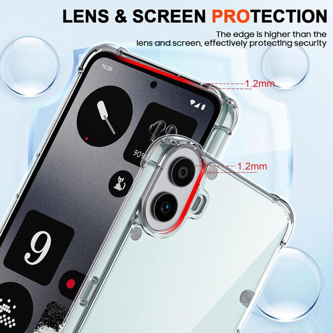 Husa pentru Cmf Phone 1 Slim Anti-Shock 1.5mm, reinforced corners, Transparent