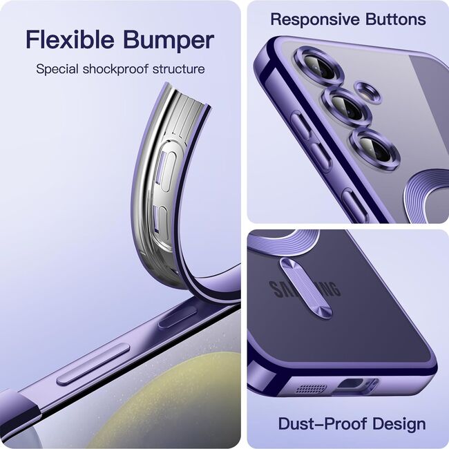 Husa pentru  Samsung Galaxy A35 cu MagSafe si protectie pentru lentile anti-shock 1.5 mm - mov