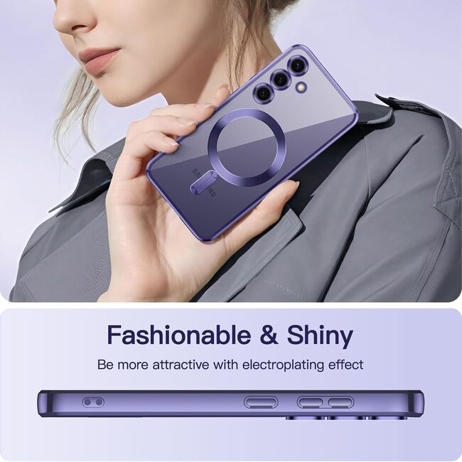 Husa pentru  Samsung Galaxy A35 cu MagSafe si protectie pentru lentile anti-shock 1.5 mm - mov