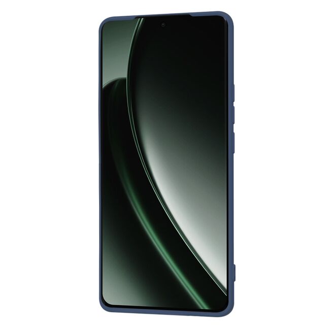 Husa pentru   Realme GT 6 / GT 6T Liquid Silicone, subțire, captusita cu microfibra, anti amprentă, protectie cameră foto, albastru