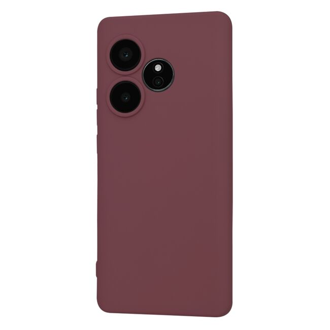 Husa pentru   Realme GT 6 / GT 6T Liquid Silicone, subțire, captusita cu microfibra, anti amprentă, protectie cameră foto, bordeaux