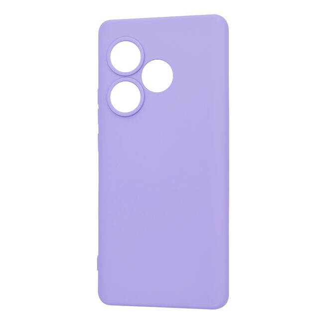 Husa pentru   Realme GT 6 / GT 6T Liquid Silicone, subțire, captusita cu microfibra, anti amprentă, protectie cameră foto, mov deschis