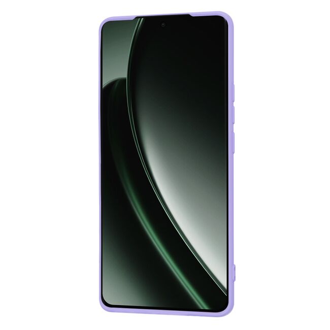 Husa pentru   Realme GT 6 / GT 6T Liquid Silicone, subțire, captusita cu microfibra, anti amprentă, protectie cameră foto, mov deschis