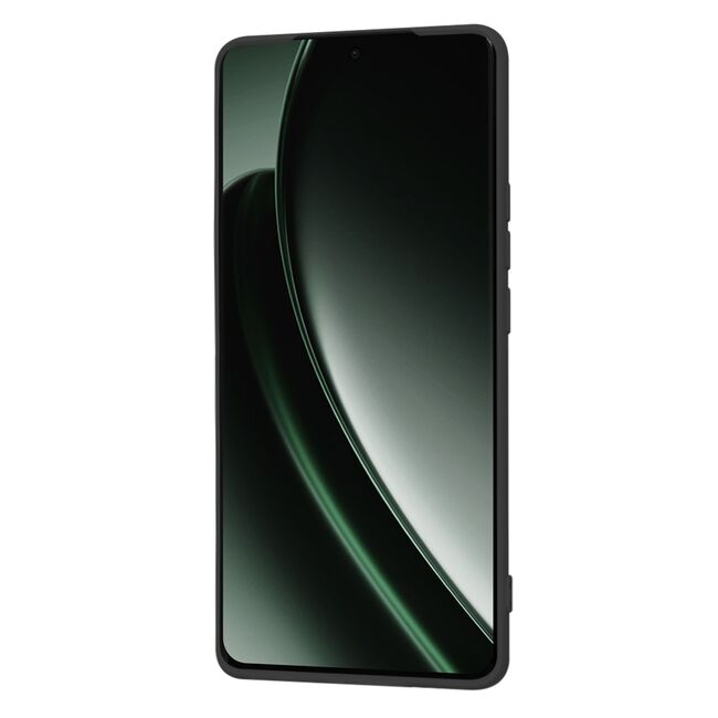 Husa pentru   Realme GT 6 / GT 6T Liquid Silicone, subțire, captusita cu microfibra, anti amprentă, protectie cameră foto, negru