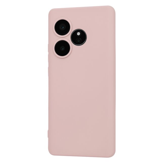 Husa pentru   Realme GT 6 / GT 6T Liquid Silicone, subțire, captusita cu microfibra, anti amprentă, protectie cameră foto, pink sand
