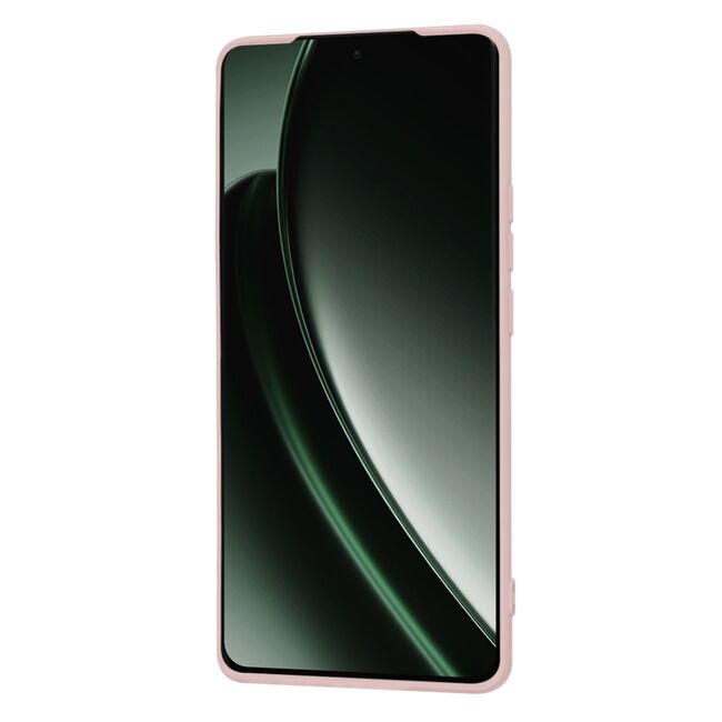 Husa pentru   Realme GT 6 / GT 6T Liquid Silicone, subțire, captusita cu microfibra, anti amprentă, protectie cameră foto, pink sand